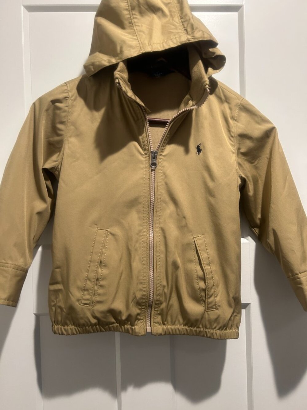 Polo Ralph Lauren Boys’ Size 5 Tan Hooded Zip-Up Jacket